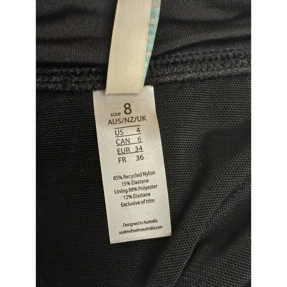 Sea Level Swim Bikini Bottom Sz 4 Black High Waist Australia $72 - Picture 9 of 12